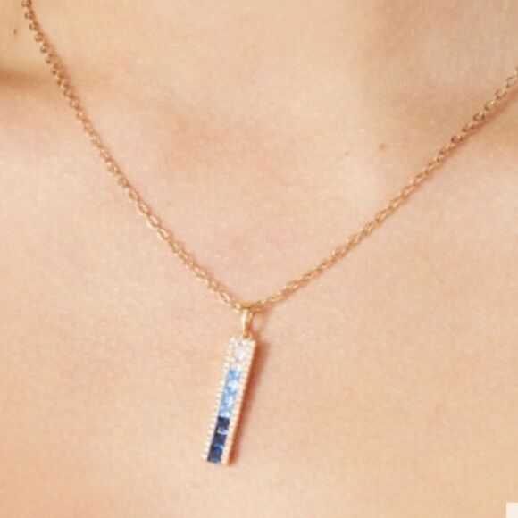 Vince Camuto Blue Ombre CZ Necklace • NWT - Picture 3 of 6